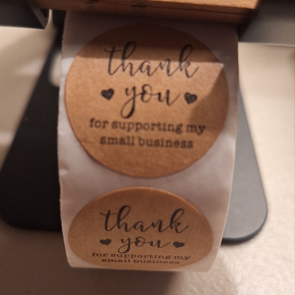 🦋LAST ONE 550ct-50 Kraft Paper Thank You Cards +500 Kraft Paper TY Stickers - Picture 5 of 6